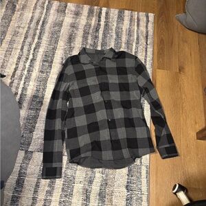 lululemon athletica Black and Gray Plaid Shirt
